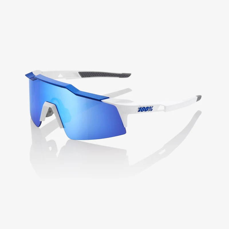 100% Speedcraft SL / Matte White - Metallic Blue HiPER Blue Multilayer Mirror