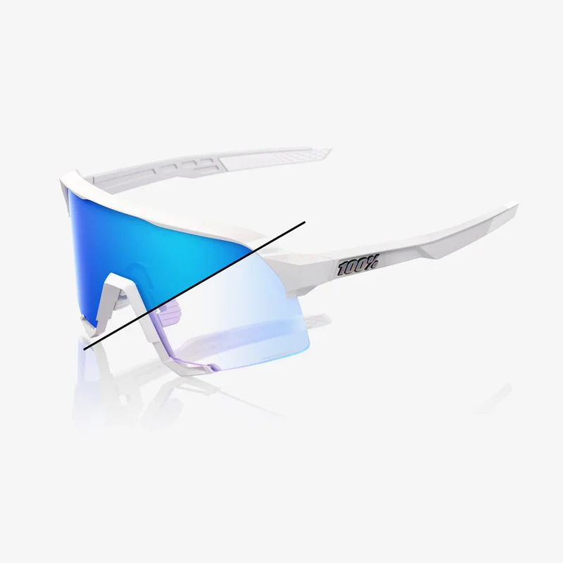 100% S3 / Bastille LE Pearl White Glitter - Blue Mirror Photochromic Lens
