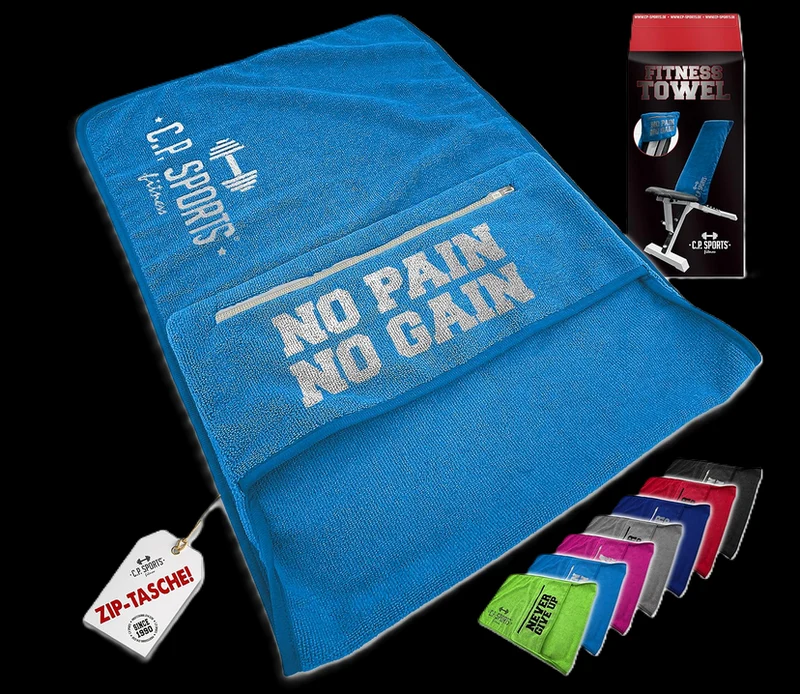 Fitness Handtuch Towel Mikrofaser + Tasche mit Reißverschluss - C.P. SPORTS