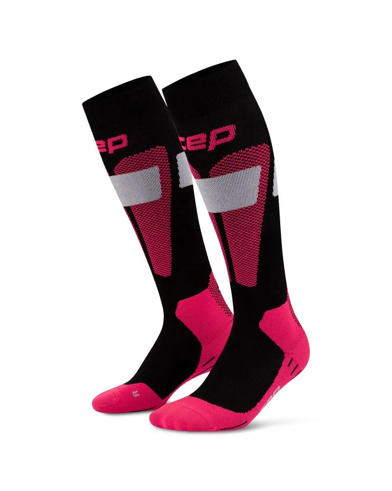CEP ski merino socks tall 3.0 black pink women