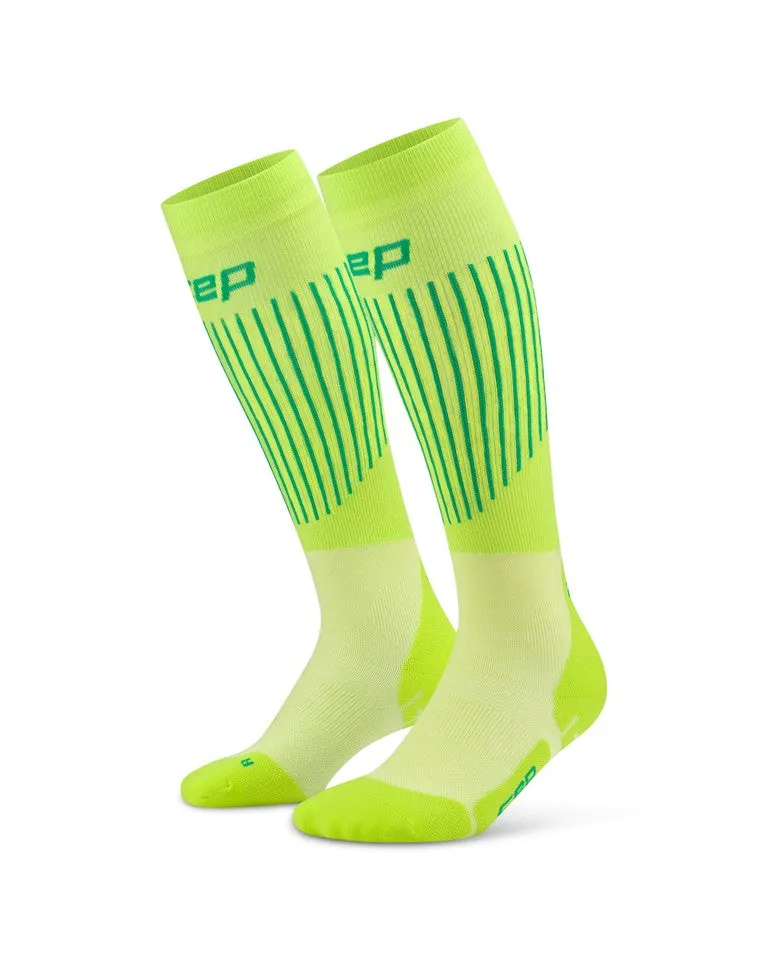 CEP ski ultralight socks tall 3.0 lime green women