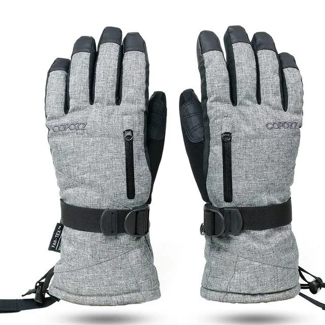 COPOZZ Graue Skihandschuhe (Touchscreen-Funktion)