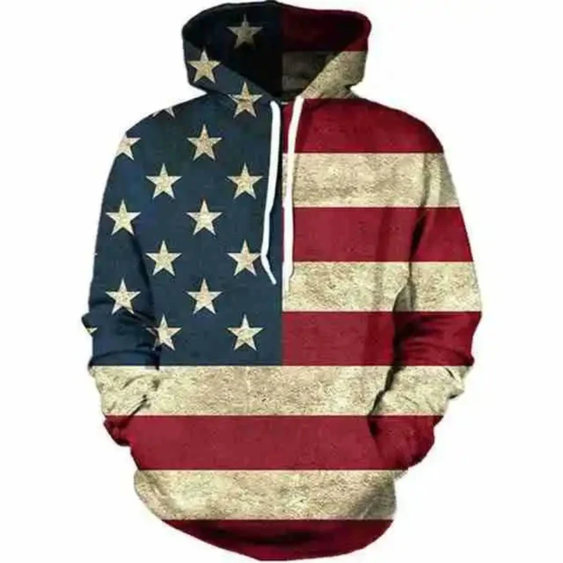Kapuzenpullover mit USA-Flagge und Sternen