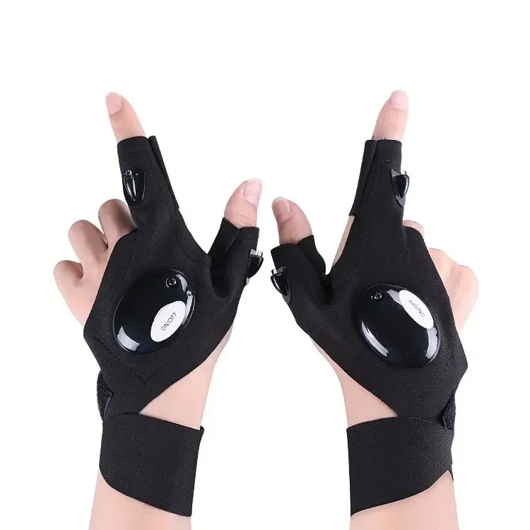 MATREZT Fingerlose LED-Handschuhe mit Taschenlampe