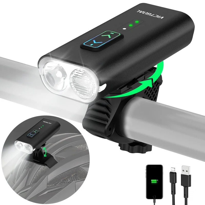 Helmet Headlight and Handlebar Bike Light