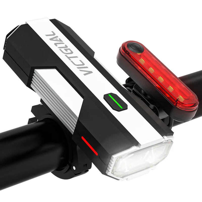 400/700-Lumen Rechargeable Bike Light Set with Rear Light