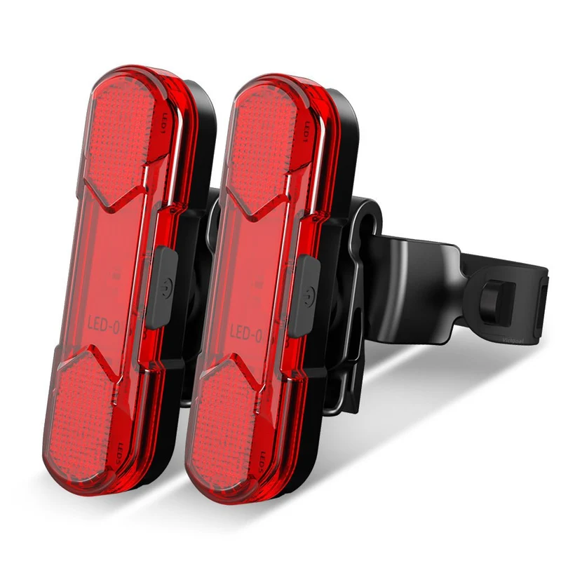 Dual Pack LED USB Bike Safety Light for Running and Cycling