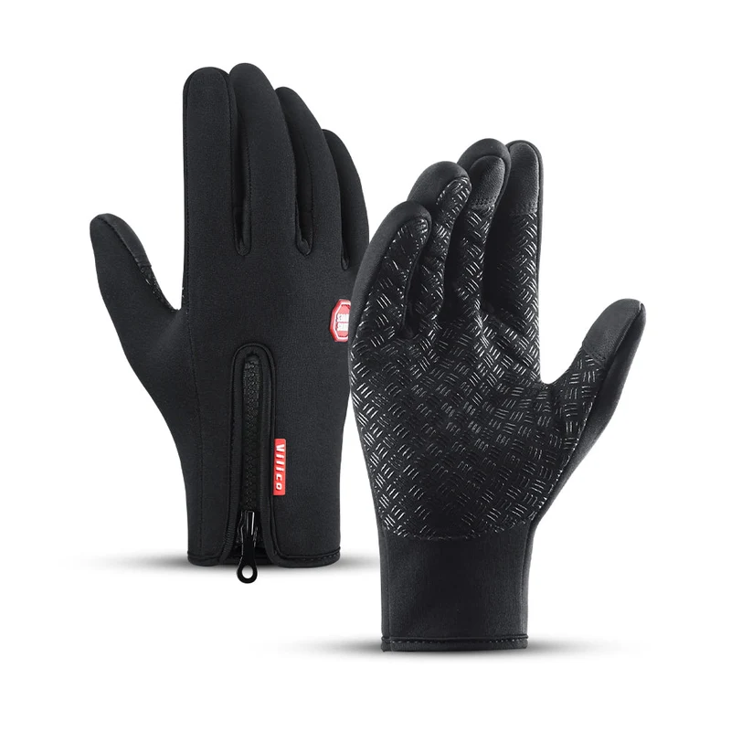 Fleece Winter Bike Gloves - Water-Resistant & Wind-Resistant