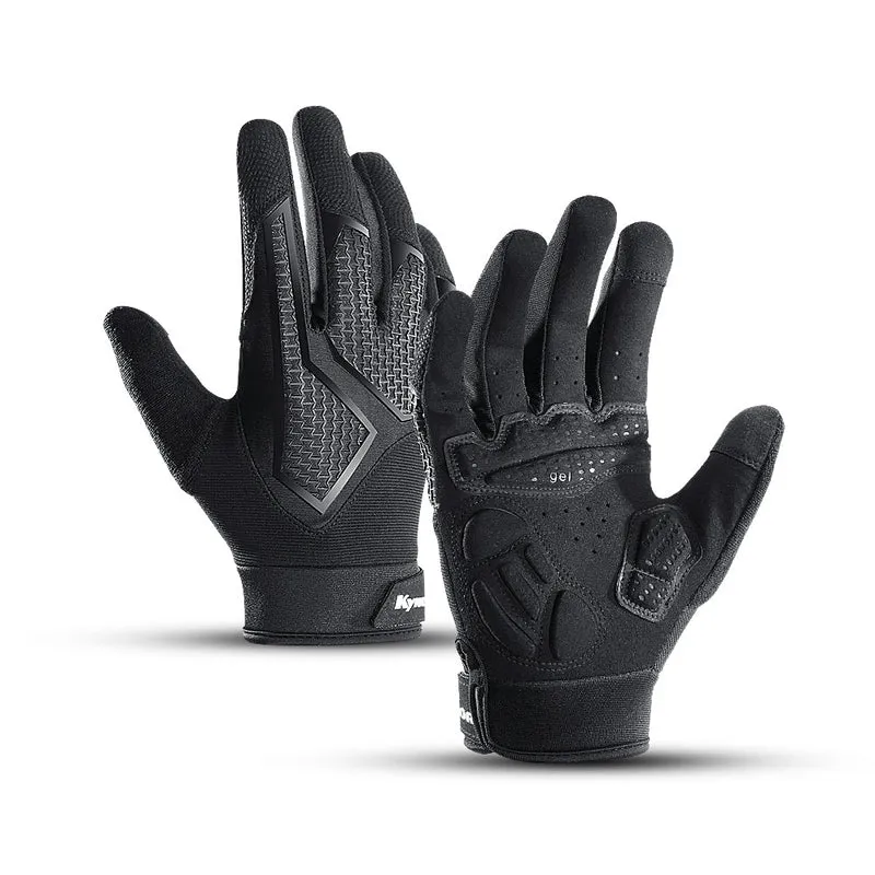 Full-Finger Touchscreen Cycling Gloves - All Black