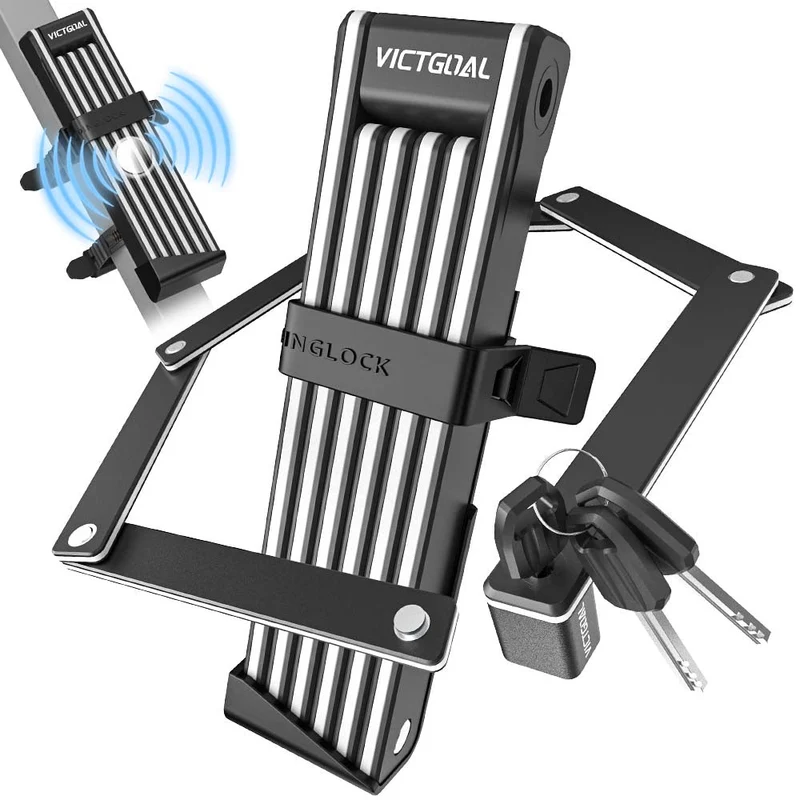 Folding Bike Lock with Hidden Holder for AirTag